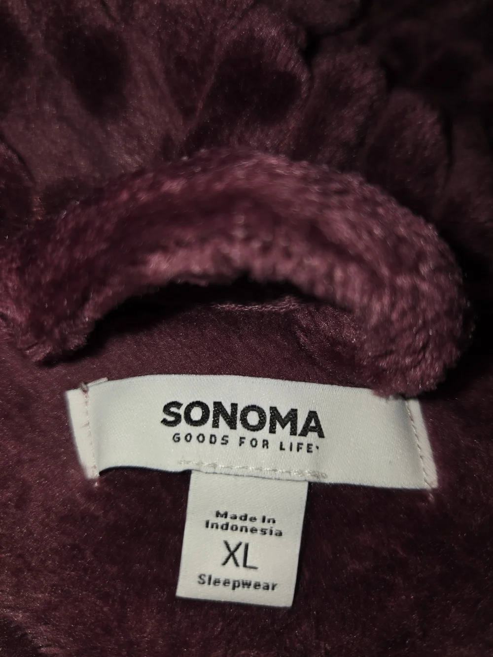 Sonoma Plush Long-Sleeve Wrap Robe in Plum
